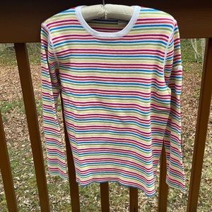 Meridian Bay cotton rainbow striped sweater